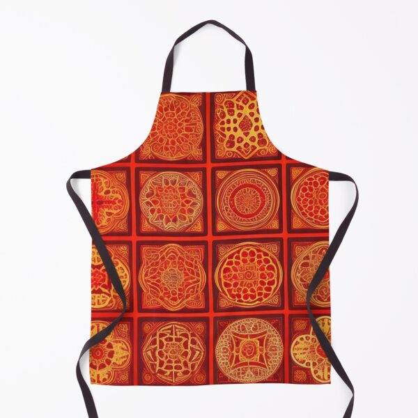 Item preview, Vintage red gold pattern designed and sold by Roxburylane.
