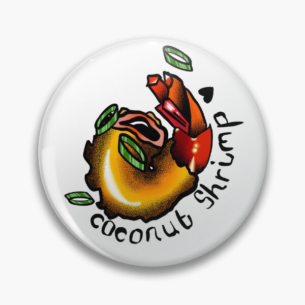 Item preview, Coconut Shrimp Cute Illustration designed and sold by Dealt Illustration.