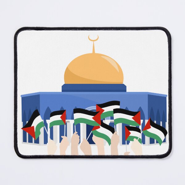 Item preview, Dome of the Rock Mosque with Hands Waving Palestine Flag designed and sold by Fananaa.