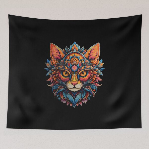 Item preview, Psychedelic Cat in Shamanic Edition designed and sold by Artful-Adam.