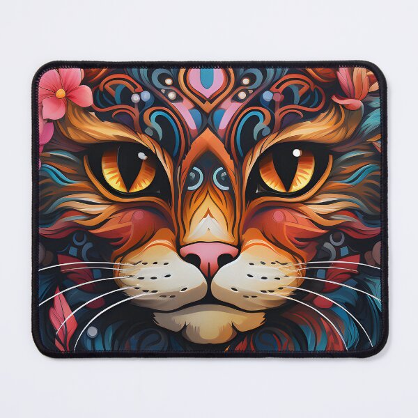 Item preview, Colorful Psychedelic Cat Portrait designed and sold by Artful-Adam.