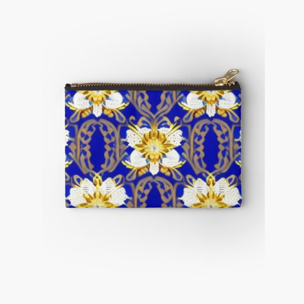 Item preview, Antique blue and gold floral pattern  designed and sold by Roxburylane.