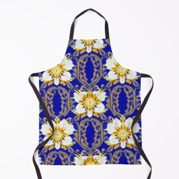 Item preview, Patrón floral antiguo azul y dorado. designed and sold by Roxburylane.