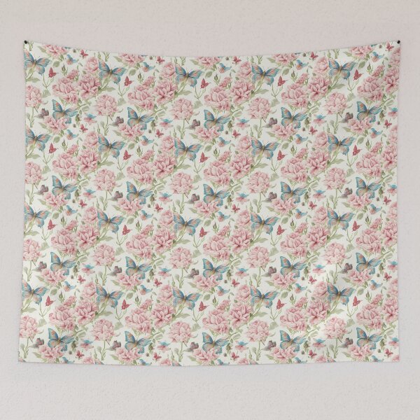 Item preview, Smooth flowers and butterflies pattern designed and sold by pongthep-ks.
