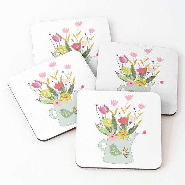 Item preview, A Scandinavian bird pot with colorful flowers designed and sold by vicempe.