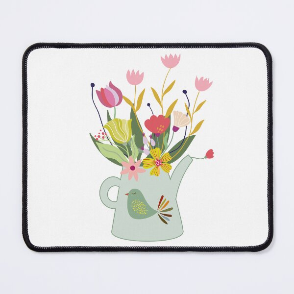 Item preview, A Scandinavian bird pot with colorful flowers designed and sold by vicempe.