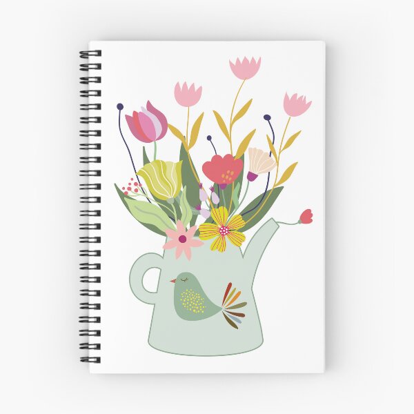 Item preview, A Scandinavian bird pot with colorful flowers designed and sold by vicempe.