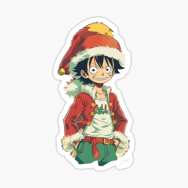 Holiday Luffy Sticker for Sale by LunarDesigns14