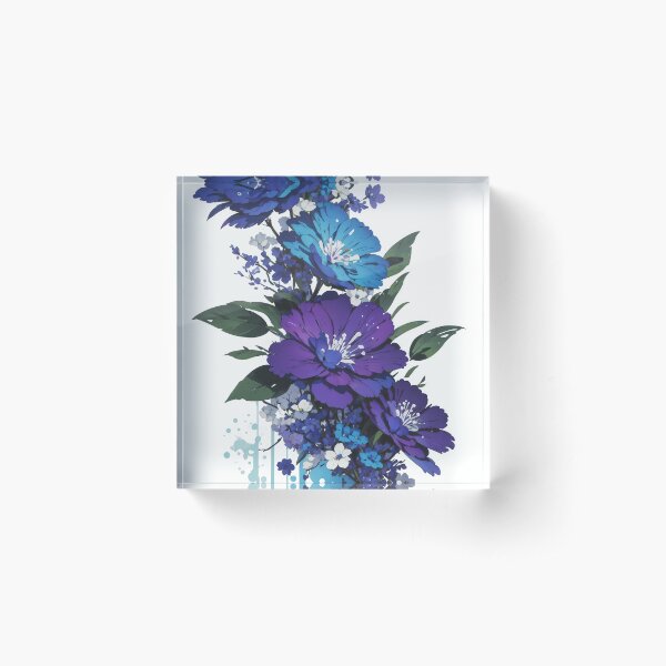 Aperçu de l'œuvre Art à l’encre florale violette #2 créée et vendue par PaperAI.