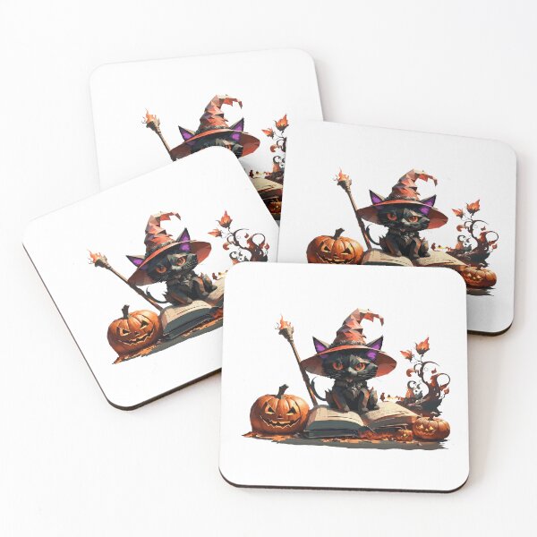 Item preview, Gato mágico hechicero con calabazas en Halloween designed and sold by AlejaJorgeShop.