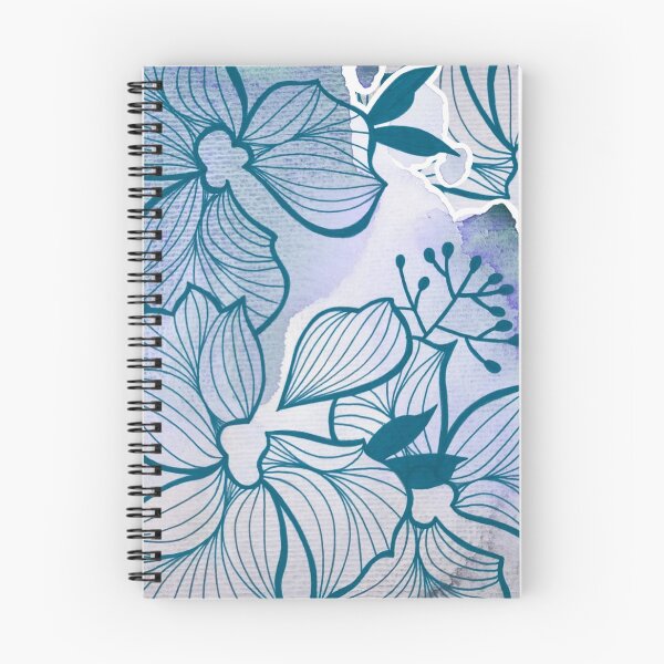 Artikelvorschau, Petrolblaue Aquarell-Lea-Blumen entworfen und verkauft von BEATRIZKOBORI.