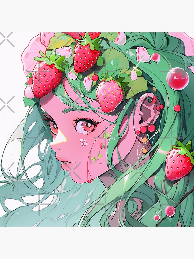 Minty anime girl illustration