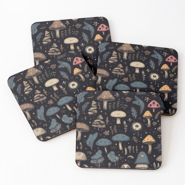 Item preview, Spooky Mushrooms and plants - Witchy Pattern - Earthy nature  designed and sold by ImageNugget.