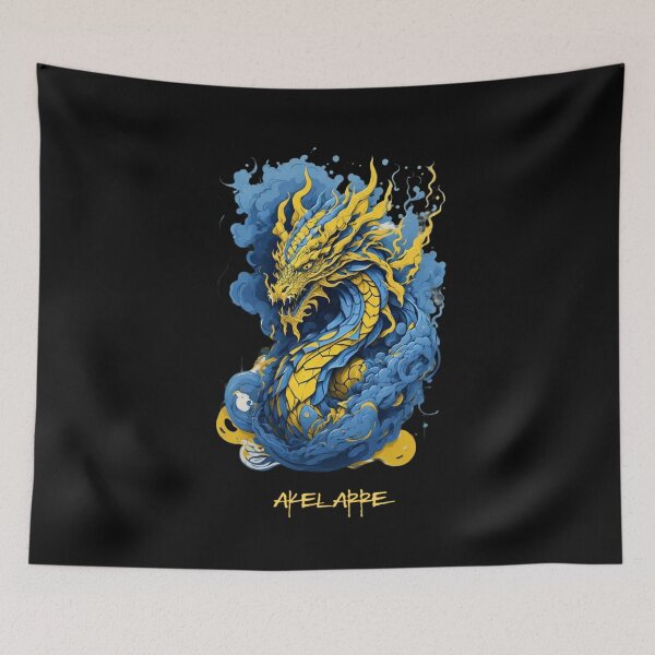 Item preview,  Blue and yellow tribal dragon, Akelarre designed and sold by AkelarreDesigns.