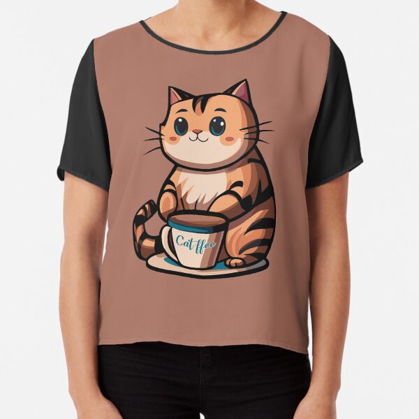 Item preview, A cute cat with a cup of coffee designed and sold by iclipart.