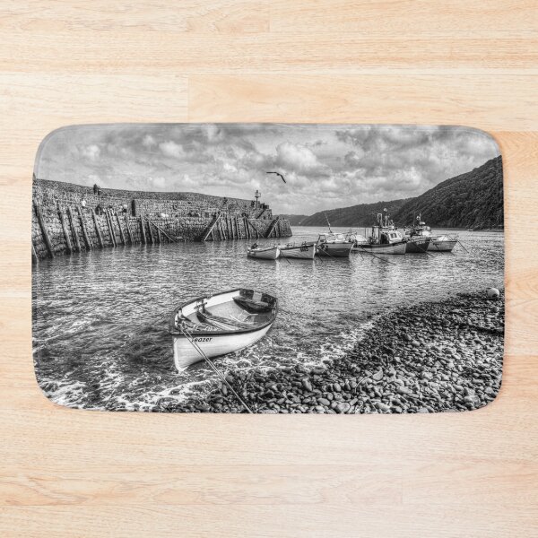 Item preview, Clovelly Harbour, North Devon, UK, Black And White designed and sold by Paul Thompson Photography.