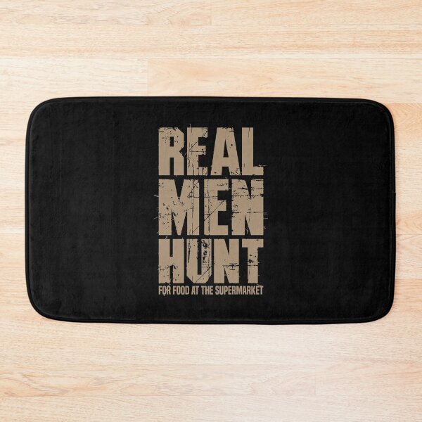 Item preview, Real Men Hunt For Food At The Supermarket - Satire  designed and sold by Vector-Artist.