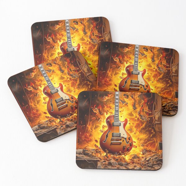 Item preview, Guitar With Fire Explosion designed and sold by FireFXStudio.