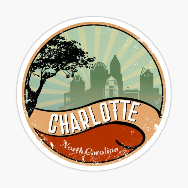 Item preview, Charlotte City Skyline Design North Carolina Retro Vintage 80s designed and sold by IvonDesign.