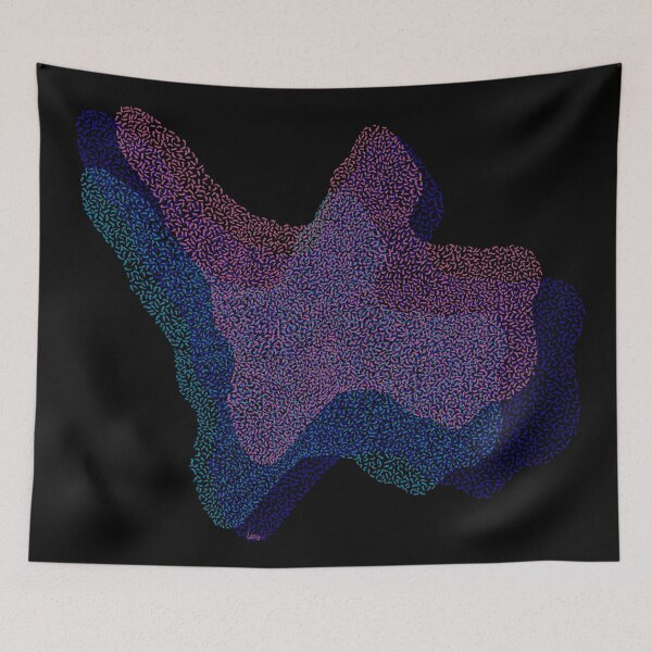 Item preview, Abstract oil puddle (pink, blue/black background) designed and sold by MentaLee.