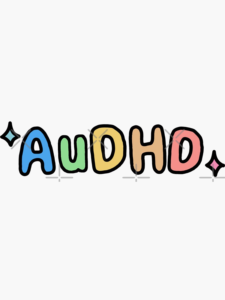Thumbnail 3 of 3, Sticker, Colourful AuDHD illustration (ADHD and autism) designed and sold by NeurodiverseTea.