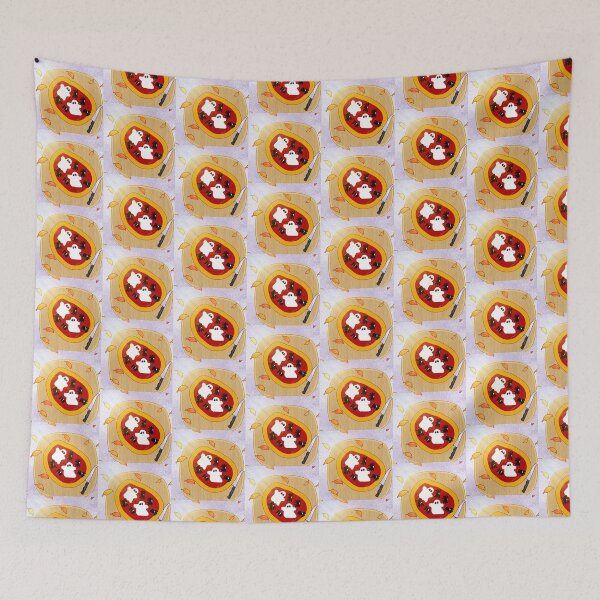 Aperçu de l'œuvre 2 fantômes de mozzarella sur une pizza effrayante et amoureux créée et vendue par Zebracorn-shop.