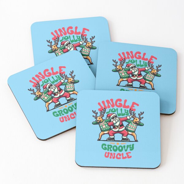 Item preview, Uncle - Holly Jingle Jolly Groovy Santa and Reindeers in Ugly Sweater Dabbing Dancing. Personalized Christmas designed and sold by lunaticbear.