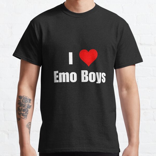 I Love Emo Boys Tee Emo Tee 2000s Heart Slogan Y2K 