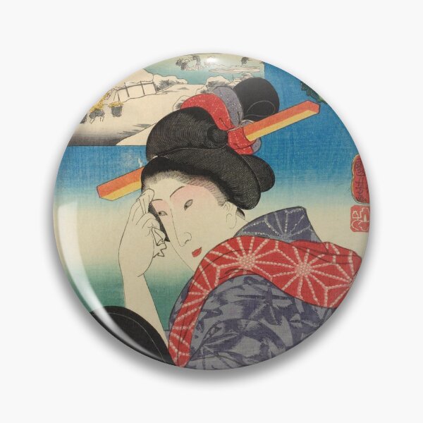 Item preview, Woman touching her Forehead (1852) - Utagawa Kuniyoshi designed and sold by SALON DES ARTS.