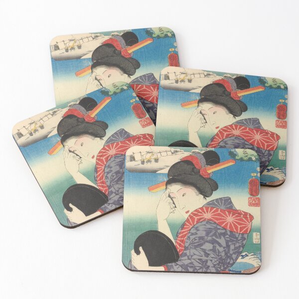 Item preview, Woman touching her Forehead (1852) - Utagawa Kuniyoshi designed and sold by SALON DES ARTS.