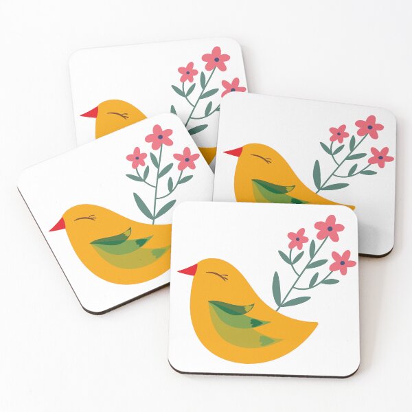 Item preview, Illustrated bird with colorful flowers in Scandinavian style designed and sold by vicempe.