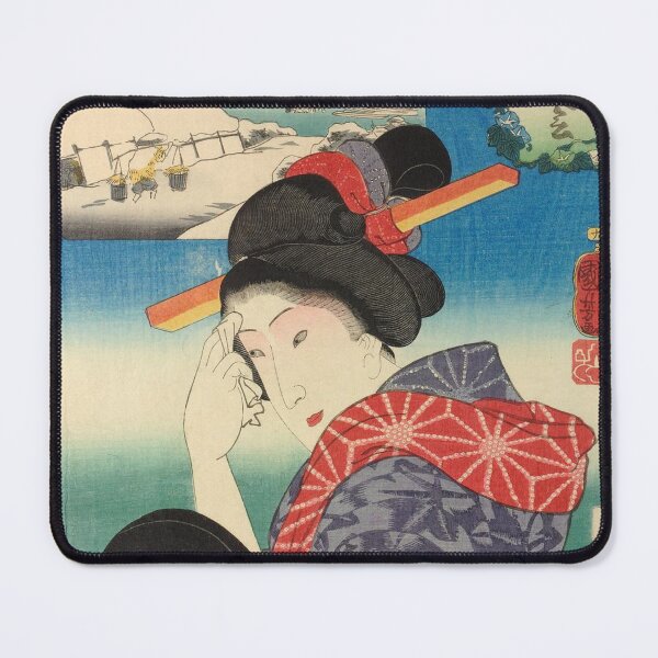 Item preview, Woman touching her Forehead (1852) - Utagawa Kuniyoshi designed and sold by SALON DES ARTS.