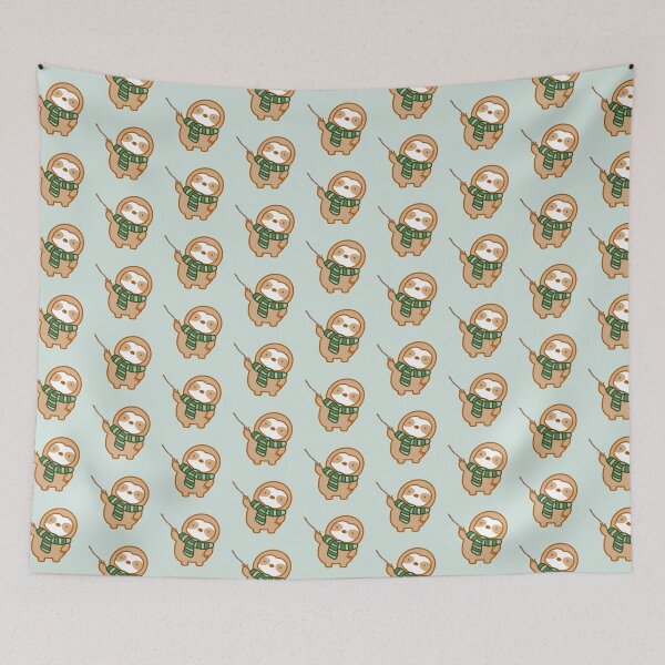 Item preview, Cute Halloween Green Scarf Wizard Sloth  designed and sold by theslothinme.
