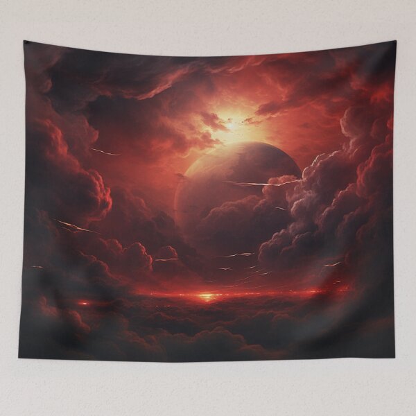 Item preview, Blood red moon hiding in clouds designed and sold by zand-n-zive.