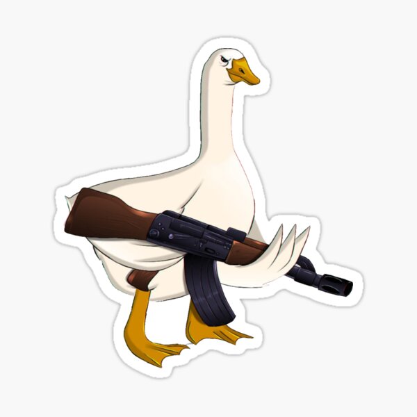  Goose with Knife - Untitled Goose Game Sticker - My STICKER  Design - Sticker Graphic