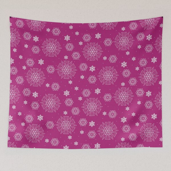 Artikelvorschau, Schneeflocken-Mandalas in Wintermagenta entworfen und verkauft von Aureusglow.