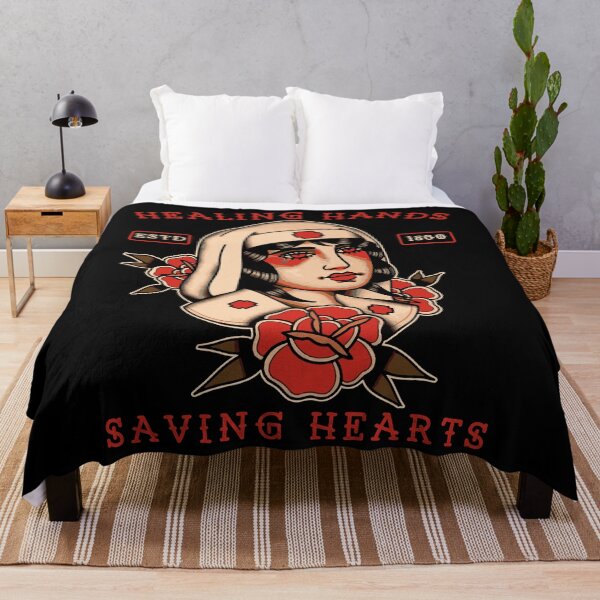 Item preview, Healing Hands, Saving Hearts, Old School Tattoo, Nurse, Nursing Design designed and sold by Proverbial Wisdom Design.