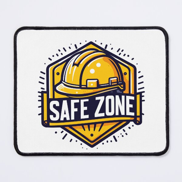 Item preview, Safe zone construction helmet sign designed and sold by TomFrontierArt.