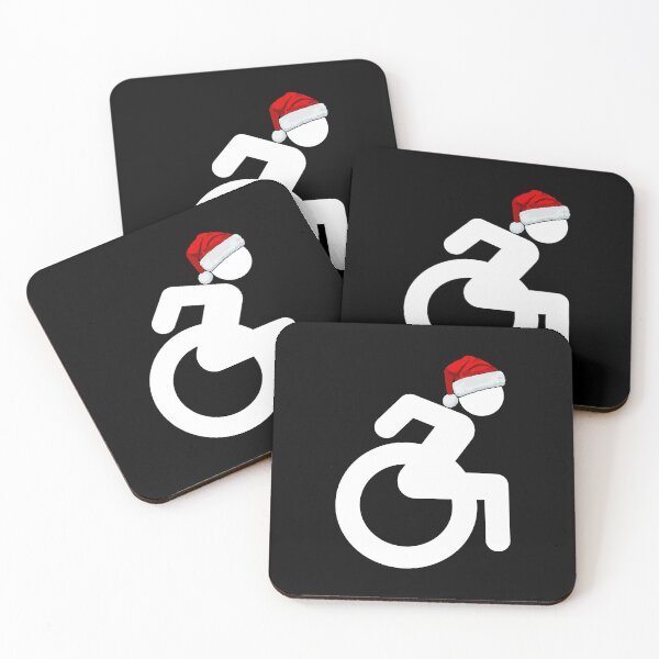 Item preview, Santa Hat on Wheelchair User, (white) Wishing you a Merry Christmas with a little Wheelchair Awareness designed and sold by It's Wheelie Cool.
