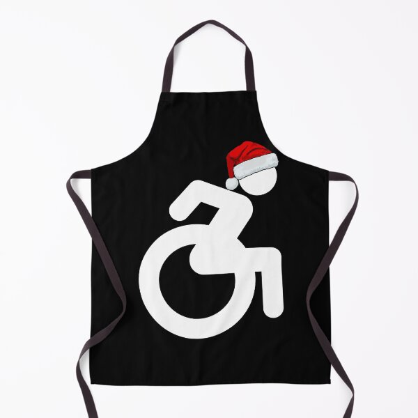 Artikelvorschau, Weihnachtsmannmütze auf Rollstuhlfahrer, (weiß) Ich wünsche Ihnen ein frohes Weihnachtsfest mit ein wenig Rollstuhlbewusstsein entworfen und verkauft von It's Wheelie Cool.