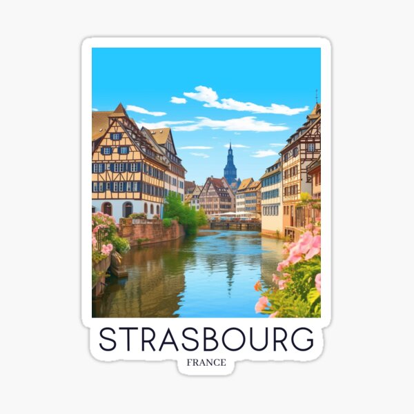 Item preview, A Pop Art Travel Print of Strasbourg - France  designed and sold by StudioRedKoala.