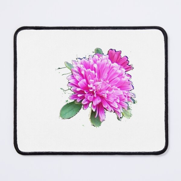 Item preview, One Pink Aster and Bud  Green Background designed and sold by DianeBP.
