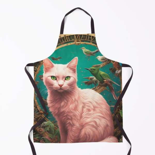 Item preview, Green-Eyed Cat with Birds designed and sold by HabitableMoons.