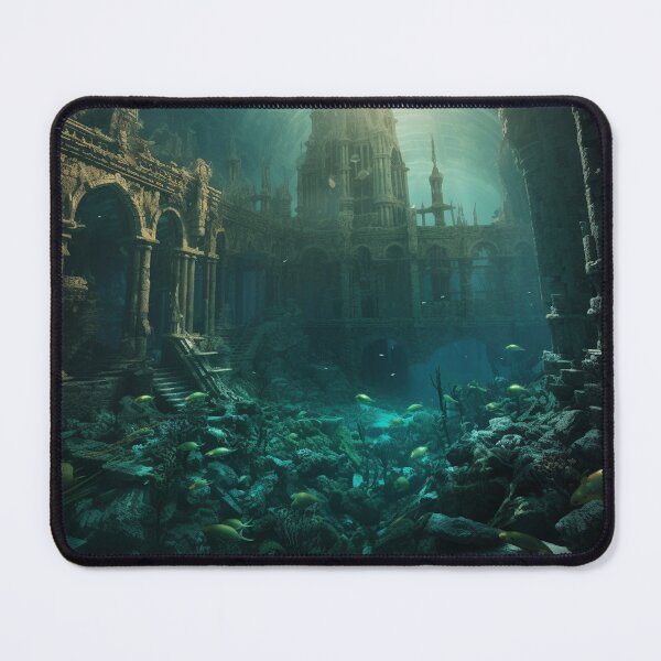 Item preview, Underwater palace kingdom city in ruins sea ocean designed and sold by zand-n-zive.