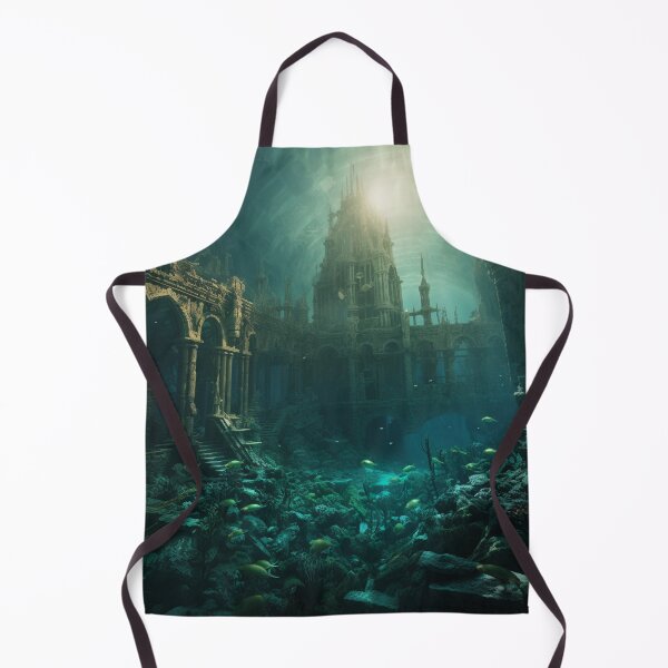 Item preview, Underwater palace kingdom city in ruins sea ocean designed and sold by zand-n-zive.