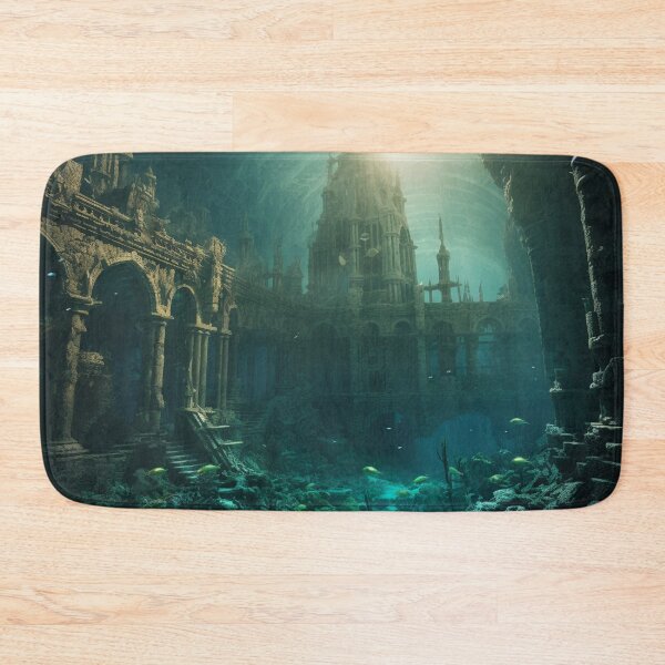 Item preview, Underwater palace kingdom city in ruins sea ocean designed and sold by zand-n-zive.