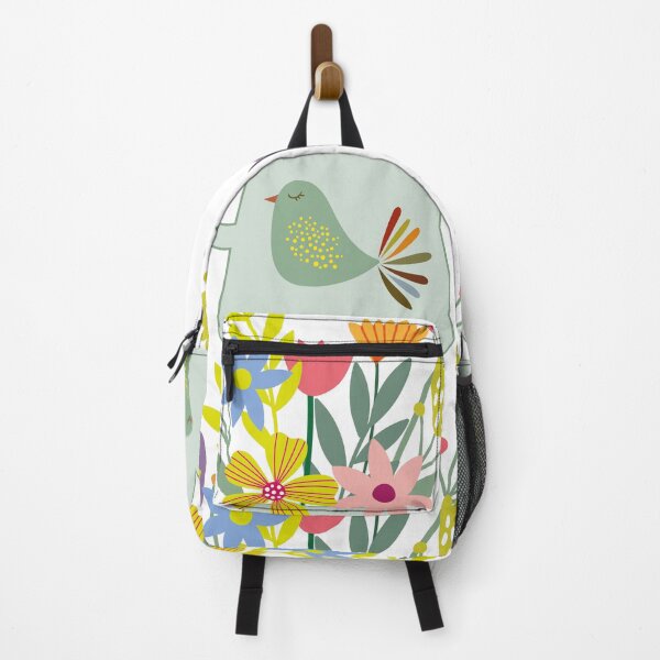 Item preview, A Scandinavian bird pot with colorful flowers designed and sold by vicempe.