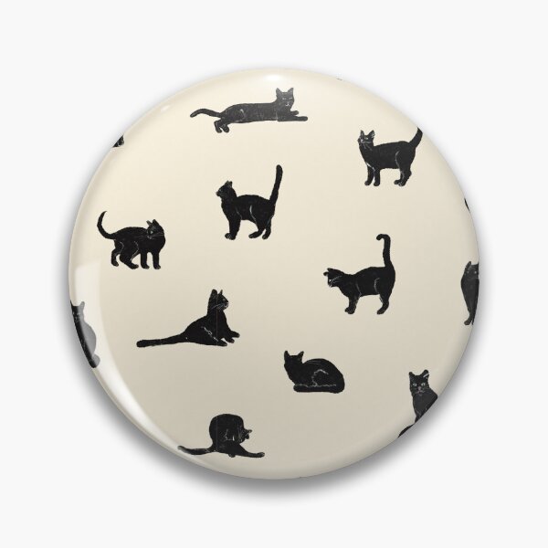 Item preview, Black cats pattern on cream background designed and sold by CamilleCastanet.