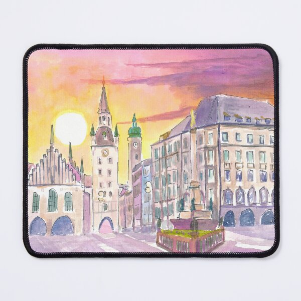 Item preview, Munich Marienplatz Old Town Hall in the Morning designed and sold by artshop77.
