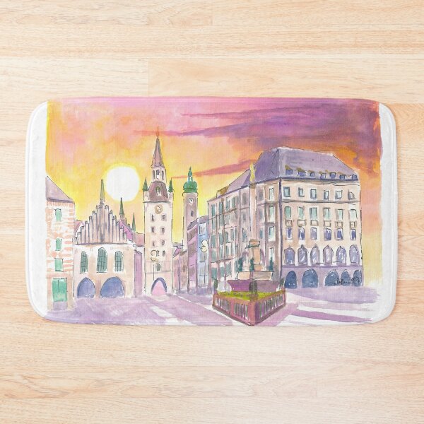 Item preview, Munich Marienplatz Old Town Hall in the Morning designed and sold by artshop77.